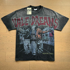 Valeforever Vale T Shirts Black pure cotton with a gradient washed finish and textured feel.