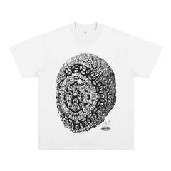 BIG FACE T shirts Pure Cotton High-Street Fashion