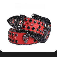 Hip-hop punk rhinestone belt kids skull accessories