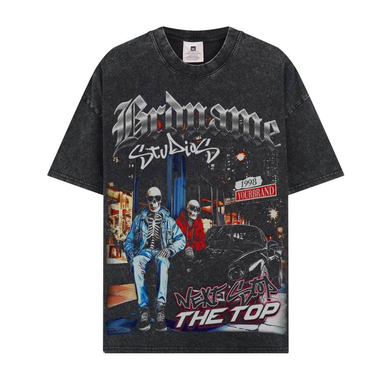 BIG FACE T shirts Pure Cotton High-Street Fashion