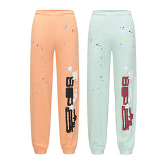 Sp5der Sweatpants Cobweb Puff Print Pure Cotton