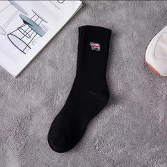 Men socks embroider cartoon knee high