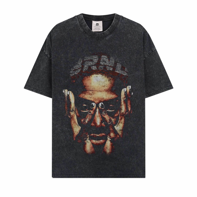 BIG FACE T shirts Pure Cotton High-Street Fashion