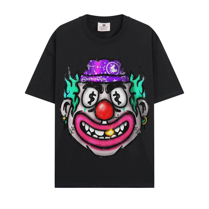 BIG FACE T shirts Pure Cotton High-Street Fashion