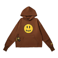 DREW HOUSE Hoodie Stylish, textured pure cotton with brown color-blocking.