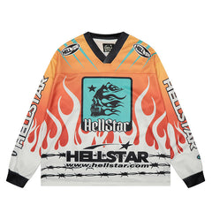 Hellstar Long Sleeve Shirts Hip-hop loose oversize High-quality pure cotton high-street clothing