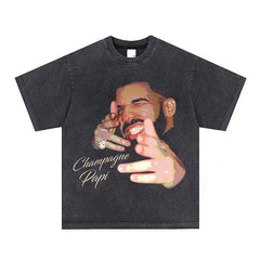 BIG FACE T shirts Pure Cotton High-Street Fashion