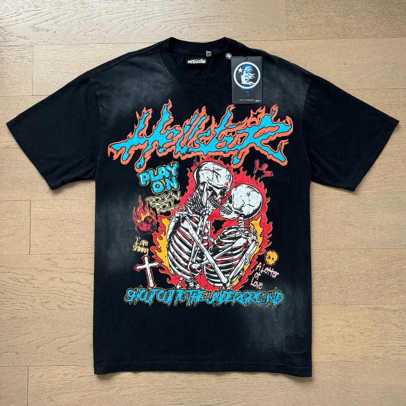 Hellstar T Shirts Washed Aging Process High-quality pure cotton high-street clothing