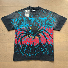 Valeforever Vale T Shirts Black washed, distressed spider graphic