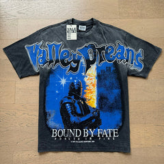 Valeforever Vale T Shirts Washed black with a distressed finish and hot-fix rhinestones.