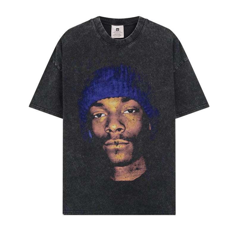BIG FACE T shirts Pure Cotton High-Street Fashion