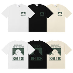 Rhude T Shirts Green printed pattern letters