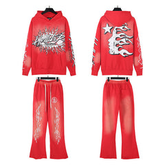 Hellstar Hoodie And Pants Two-Piece Set High-quality pure cotton high-street clothing
