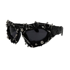 Trendy punk glasses dark uv protection