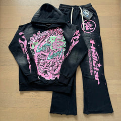 Hellstar Hoodie And Pants Two-Piece Set High-quality pure cotton high-street clothing
