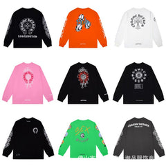 CHH  Heart Long Sleeve Shirt Unisex Fashion Loose Long Sleeve Shirt