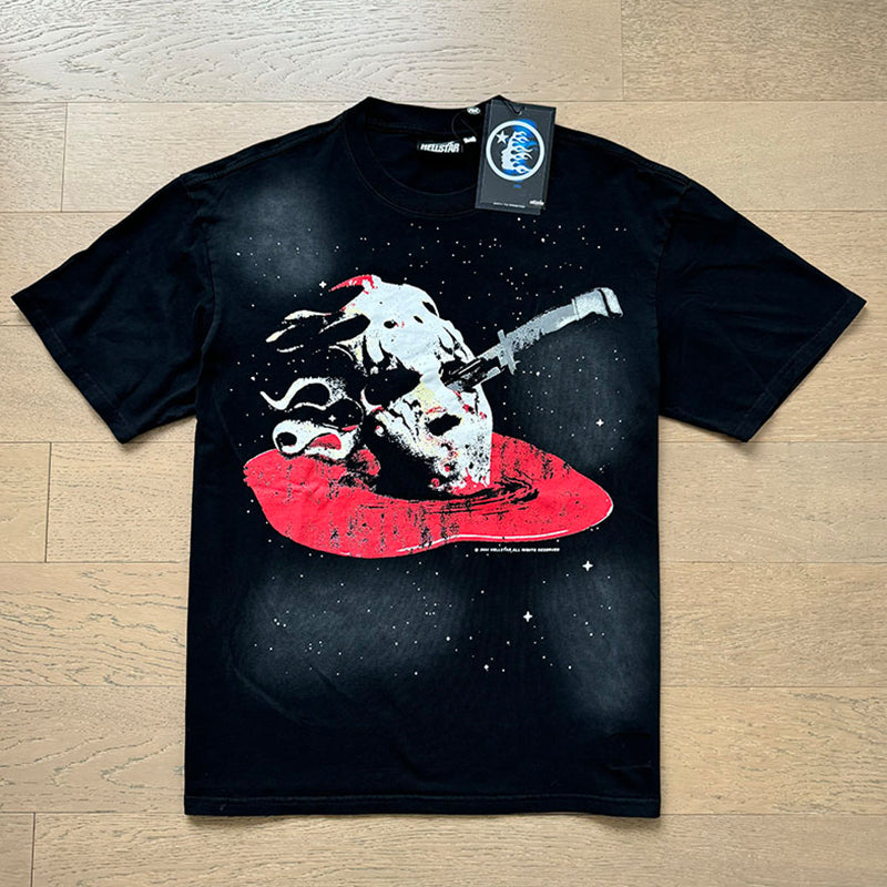 Hellstar T Shirts Retro style high street trend High-quality pure cotton high-street clothing