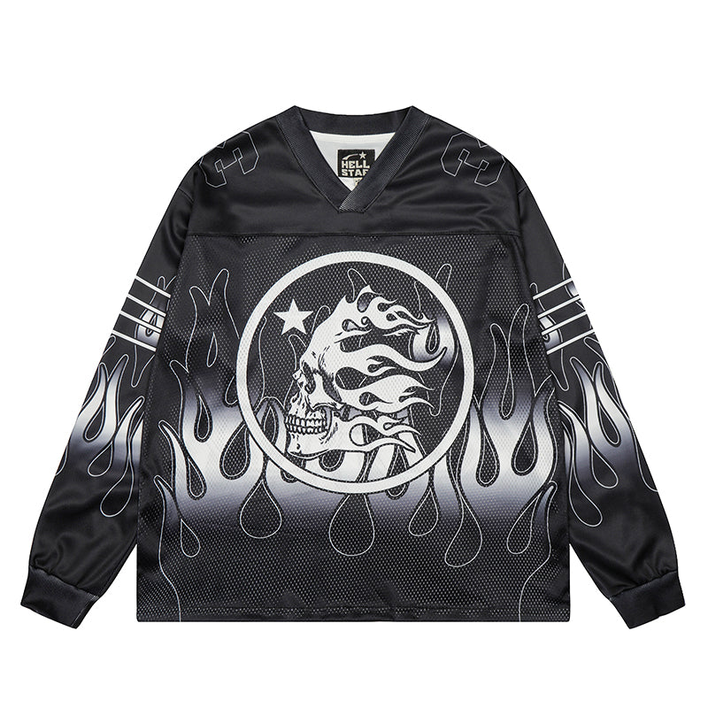 Hellstar Long Sleeve Shirts Hip-hop loose oversize High-quality pure cotton high-street clothing