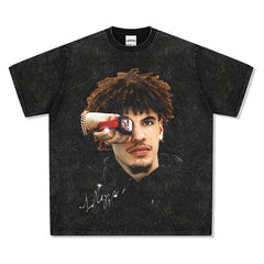 BIG FACE T shirts Pure Cotton High-Street Fashion