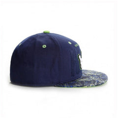 Trendy flat brimmed snapback hatsholding cigarette for sunshade