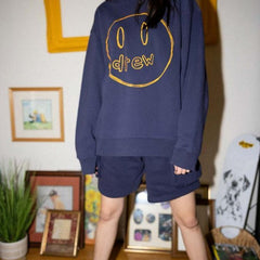 DREW HOUSE Hoodie Navy blue embroidery
