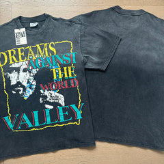 Valeforever Vale T Shirts Washed black with a distressed finish