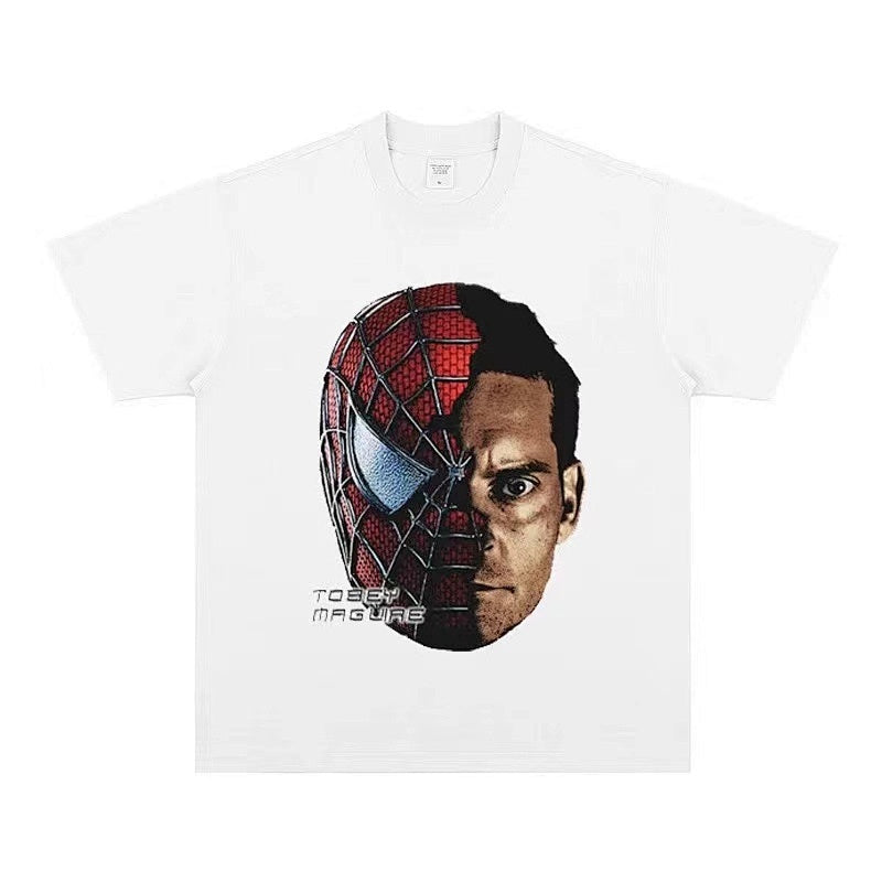 BIG FACE T shirts Pure Cotton High-Street Fashion