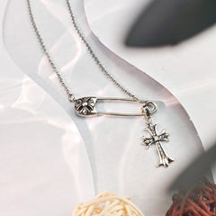 CHH Chrome heart Cross Necklace Diamond Cross Pendant Pin