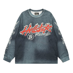 Hellstar Long Sleeve Shirts Hip-hop loose oversize High-quality pure cotton high-street clothing