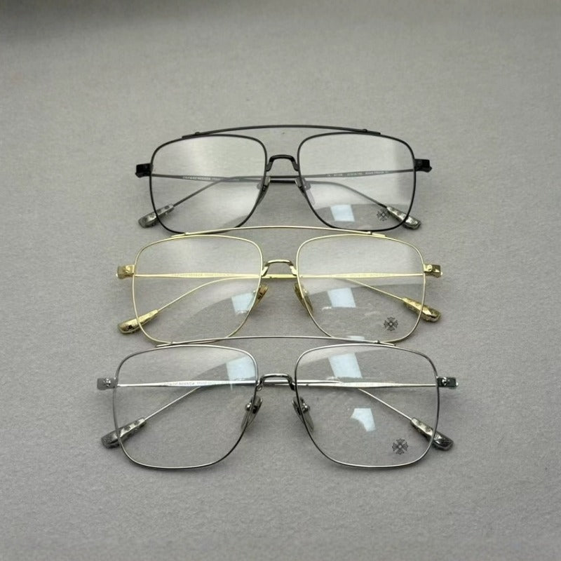 CHH Chrome Hearts Glasses Ultra Light Double Beam Pure Titanium Glasses Frame Myopia Frame