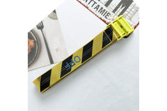 off white Belt Industrial Style Canvas Embroidery