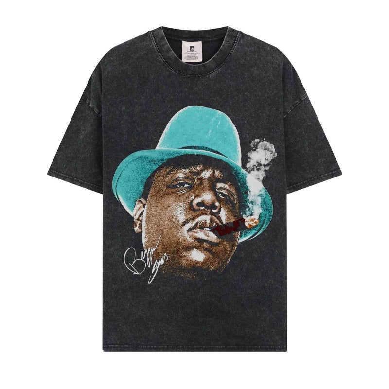 BIG FACE T shirts Pure Cotton High-Street Fashion