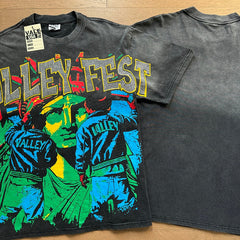 Valeforever Vale T Shirts Washed black with a distressed finish and hot-fix rhinestones.