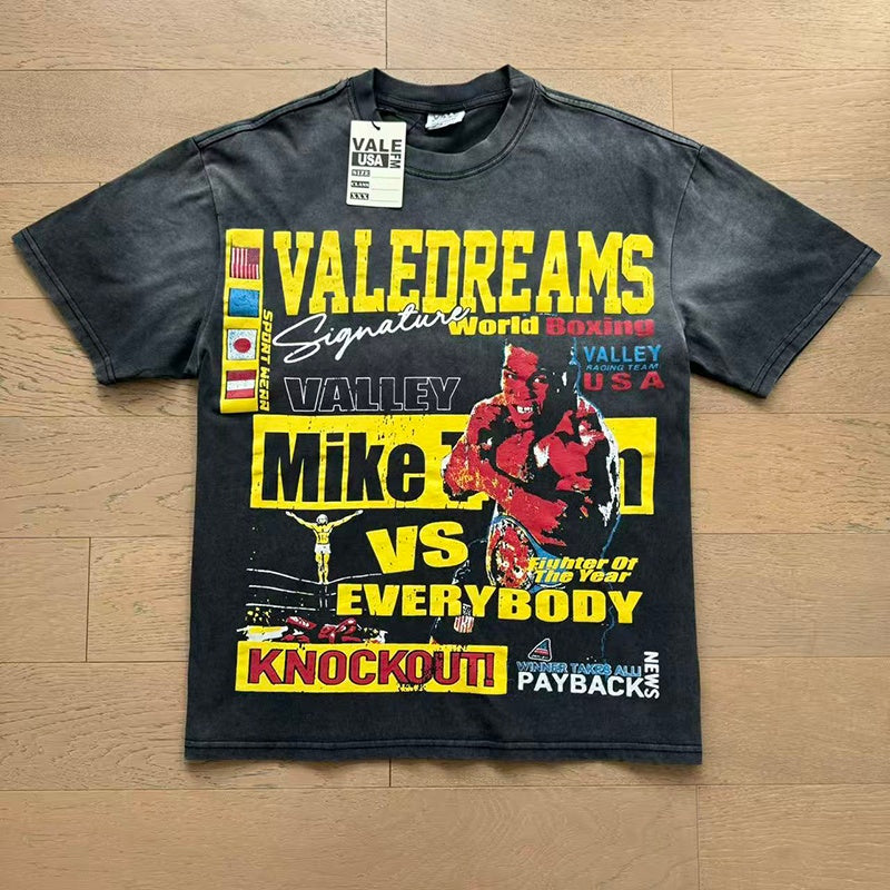 Valeforever Vale T Shirts Washed black with a distressed finish