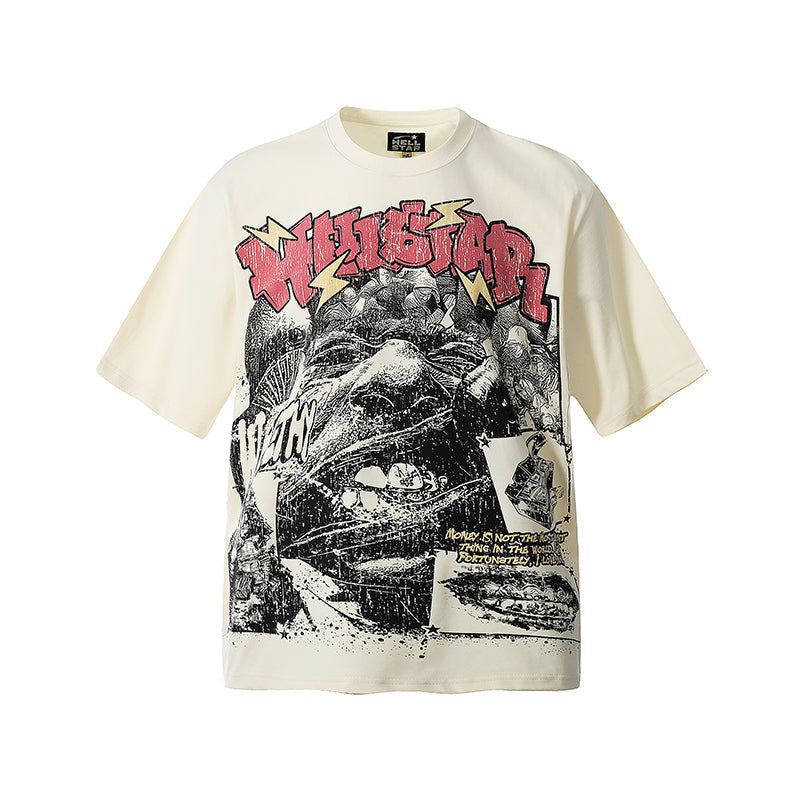 Hellstar T-shirt Direct Printing Pattern High-quality pure cotton high-street clothing