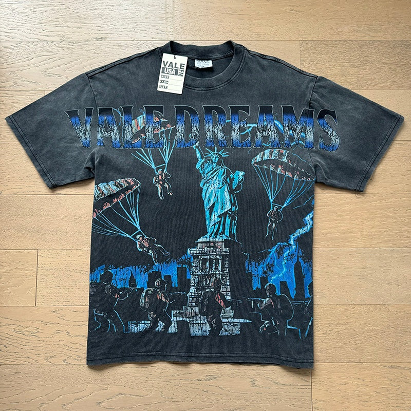 Valeforever Vale T Shirts Washed black with a distressed finish