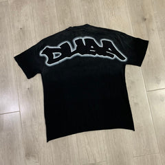 DUAA T shirts Distressed, ripped short-sleeve tee with rhinestone embellishment