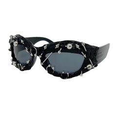 Trendy punk glasses dark uv protection