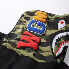 Bathing Ape Bape Hoodie Splicing Camouflage Sweater Cardigan Hooded