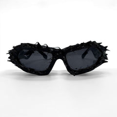 Trendy punk glasses y2k epoxy resin irregular shape