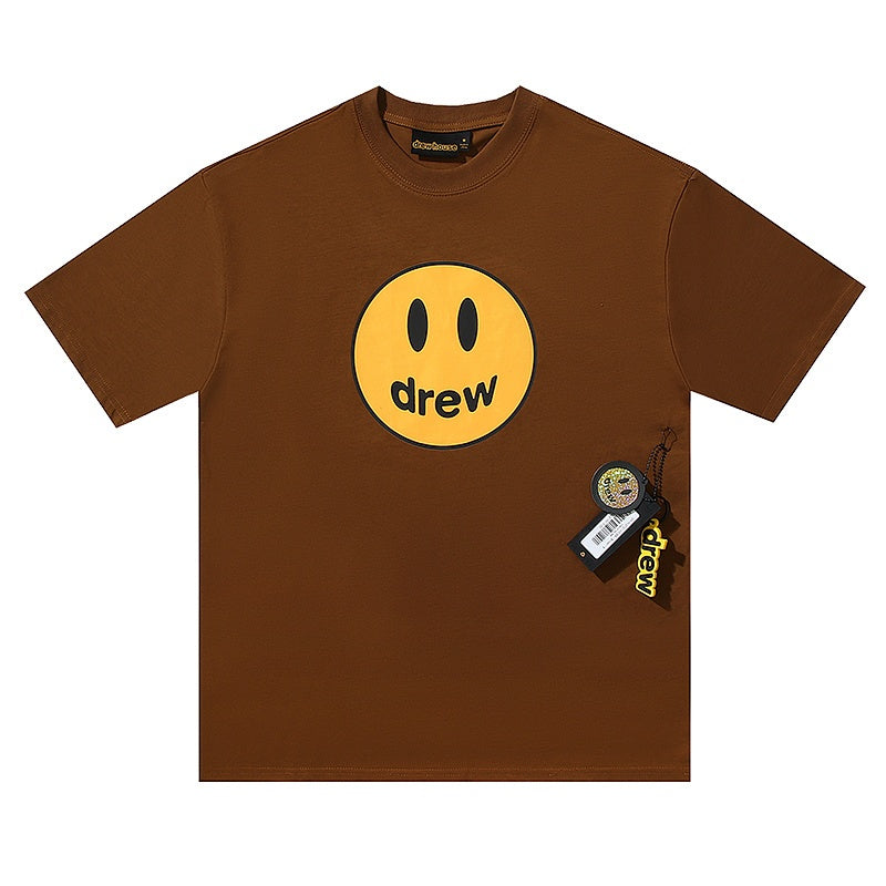 DREW HOUSE T Shirts Brown smiley face print