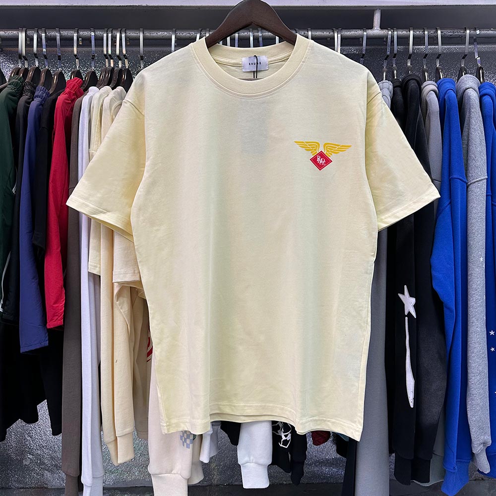 Rhude T Shirts World Map Printed Cotton Casual Short Sleeves Men and Women