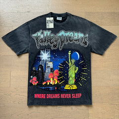 Valeforever Vale T Shirts Washed black with a distressed finish and hot-fix rhinestones.