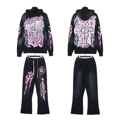 Hellstar Hoodie And Pants Two-Piece Set High-quality pure cotton high-street clothing