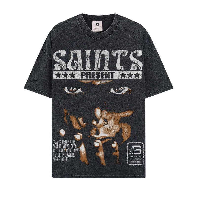 BIG FACE T shirts Pure Cotton High-Street Fashion