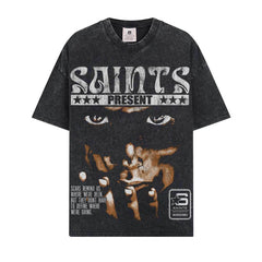 BIG FACE T shirts Pure Cotton High-Street Fashion