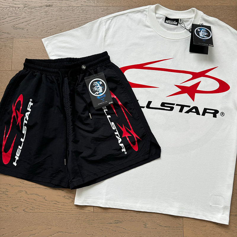 Hellstar T-Shirt And Shorts Two-Piece Set High-quality pure cotton high-street clothing