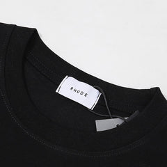Rhude T Shirts Sardines Badge Printing Cotton Casual Short Sleeve Men and Women
