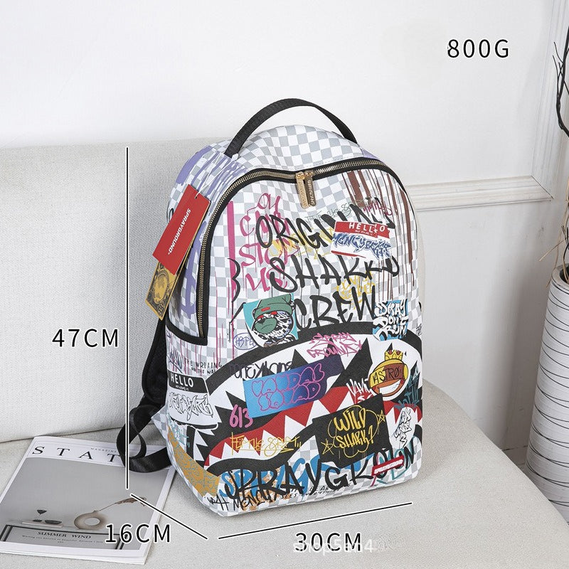 RIP ME OPEN Bag Shark teeth Personality creative backpack Shark funny ugly cute backpacking large capacity luminous
