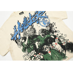 Hellstar  T-shirt Direct Printing Pattern High-quality pure cotton high-street clothing